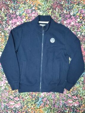 north sails navy sweat jacket with full zipper. men's size xl nwt